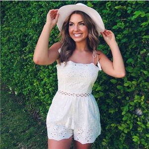 Boutique White Lace Romper